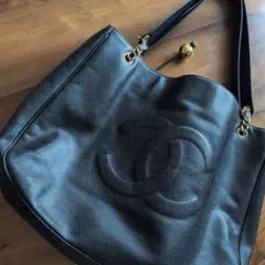 希少 VINTAGE CHANEL ココマーク トートバッグ ブラック タッセル 