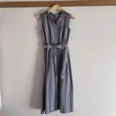 REDYAZEL ストライプ ノースリーブ ロングワンピース