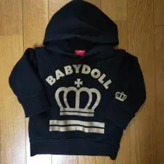 BABYDOLL トレーナー 80 黒 王冠デザイン
