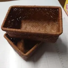 天然素材 編み込みバスケットセット