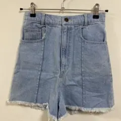 Hheather　ライトブルーデニムショートパンツ Fサイズ