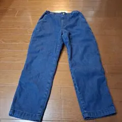 未使用ユニクロUNIQLO暖パン裏地フリース防寒デニムパンツ140センチ