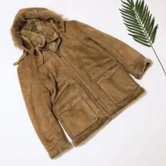 1-349【ROYALHOAREX】美品◎M ファーコート　冬　フード付き