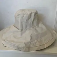 アイボリー　裏ナイロン ツバ広ハット