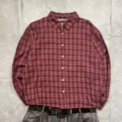 Y2K 00s archive 短丈チェックシャツストリート c-boy L