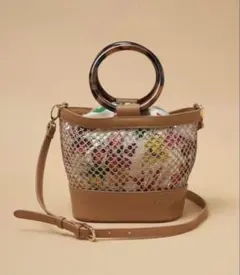 ランバンオンブルー メッシュ ボタニカル 巾着 バッグのサムネイル