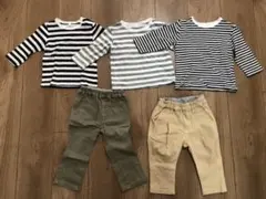 無印良品セット　長袖Tシャツ3枚　チノパン2本　80センチ