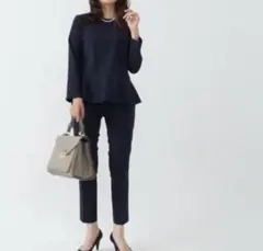 ブラック　フォーマ ペプラムセットアップ　レディース　冠婚葬祭　小学校受験