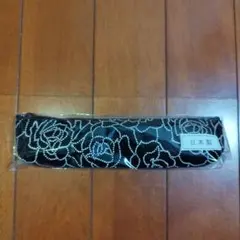 日本製 バラ模様 黒い筆箱　布製