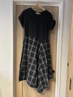 KBF アシンメトリック 半袖ワンピース