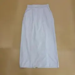 GLOBAL WORK ウツクシルエット|ラインスカート ライトグレー S