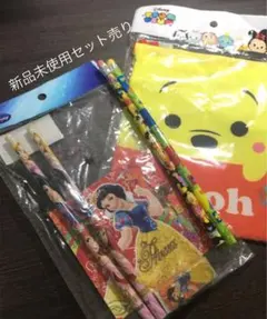 ディズニープリンセスおりがみメモ4点文具セットミニ巾着袋、プーさん鉛筆2本セット