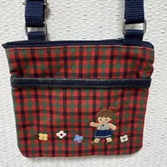 チェック柄刺繍ポシェット