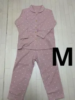 【美品】しまむら FIBERHEAT 猫&ハート柄 ピンクパジャマのサムネイル