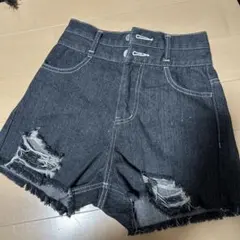 LGB ダメージ加工 ブラックデニムショートパンツ MLB】ダメージデニムショートパンツ｜BACK TO THE FIELD バックトゥザ