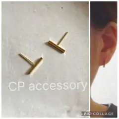 スティックチタンピアスゴールド