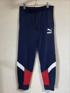 PUMA ジャージパンツ ネイビー/レッド