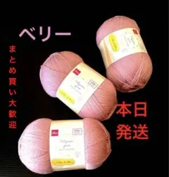 DAISO ポリエステル毛糸 RPB2 ベリー3個セット