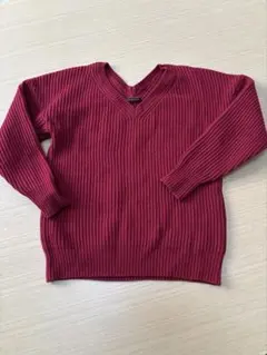 バンヤードストーム ★Vネック ニット★赤 ウール　サイズ1