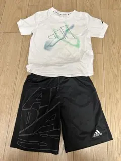 【120cm】アディダス 半袖・ハーフパンツ 上下セット 練習着 adidas