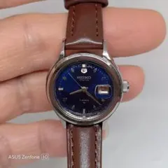 セイコー 手巻き レディースウォッチ 稼働品 ブルー文字盤