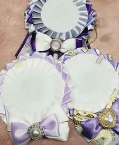 紫×白ロゼット 3点セット