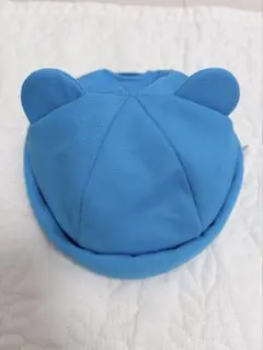 クマ耳付き青キャップ　1歳児クラス着用サイズ