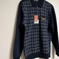 未使用　CARBIA チェック柄 ポロシャツ ネイビー