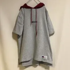 ◆RUSSELL ATHLETEC◆ ロゴ刺繍　半袖フード付きTシャツ　Mのサムネイル