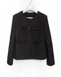 シャネル CHANEL uniform 黒ｘピンク ツィードジャケット 00Vのサムネイル