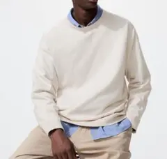 ウォッシャブルクルーネックセーター　ライトグレー