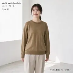earth music&ecology ベージュ ニットセーター Mのサムネイル