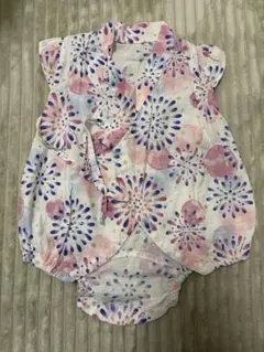 甚平　ロンパース型　花火柄　apres les cours