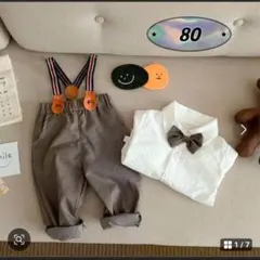 ベビー80 フォーマル 3点セット ブラウン　男の子 キッズ 子供服