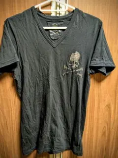 Roen skull rhine stone design v neck tee
