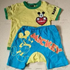 ミッキーマウス ベビー服 半袖Tシャツとショートパンツセットベビードールのサムネイル