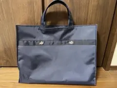 ネイビー手刺繍お受験お教室バッグ