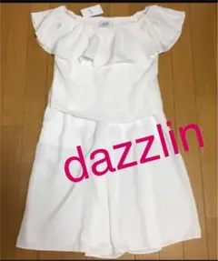 ダズリンdazzin●セットアップ♥︎可愛い白❤️トップ&スカート風ワイドパンツ