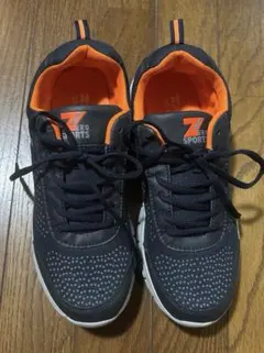 未使用　Zeroスポーツ 軽量スニーカー 25.5 ネイビー/オレンジ