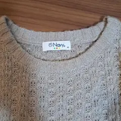 レディース　ネイビー　セーター　ニット　トップス