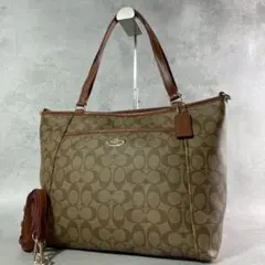 極美品✨A4可 コーチ 2way トート ショルダーバッグ PVC×レザー 金具