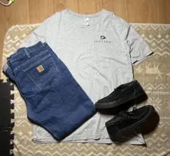 HERO 企業系 プリント Tシャツ グレー 2XL ベラキャンバス 古着
