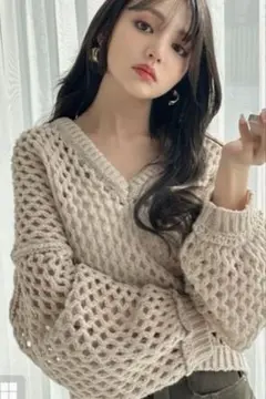 グレイル　ハニカムニットトップス