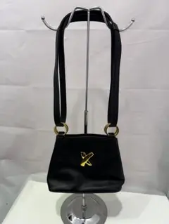 ブラックレザーショルダーバッグのサムネイル