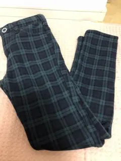 テーパードチェックパンツ S
