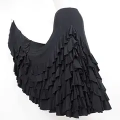 フラメンコ ファルダ 新品 Leirena 黒 レッスンファルダ フラメンコ