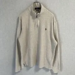 ポロラルフローレン　ハーフジップ　ベージュ　L セーター　スウェット　トレーナー
