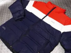 ★秋冬★フィラ★トリコロールカラーダウンブルゾン★LL★RD/WT/NV