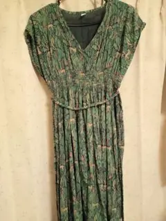 h.b. 緑系 ロングワンピース 半袖