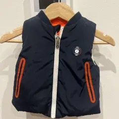 JACADI リバーシブル 中綿ベスト ネイビー オレンジ　１２ヶ月